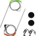 Replacement Meat Probe for Traeger Pellet Grill and Smoker, Comes with 2 Pack Probe Grommet 2 Pack Meat Probes adn Temperature Probe Clip