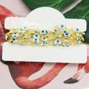 PAMIR TONG Handmade Turkish Evil Eye Beaded Link Chain with Golden Plated Brass Findings for Bracelet Necklace Glass Mask Decoration Shoes Clothes Jewelry Making (CC49)