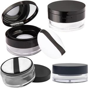 1 Pcs 20g(0.7 oz) And 1 Pcs 10g(0.33 oz) No Leaks Empty Reusable Plastic Loose Powder Container,Sponge Powder Puff,Elasticated Net Sifter,DIY Foundation Makeup Tool (2 Cases)