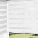 ChrisDowa Cordless Zebra Blinds for Windows, Dual Layer Free-Stop Light Filtering Window Roller Shades, Pull Down Privacy Zebra Shades for Home, Office, Bedroom, Door (40" W x 72" H, White)