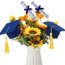 Breling 12 Pcs Blue and Gold Graduation Centerpiece Sticks Felt Graduation Scroll Diploma and Grad Cap with Tassel Decor 2026 Table Toppers Centerpiece Party Supplies for Grad Party Decorations