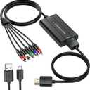 Male Component to HDMI Converter for DVD/STB/VHS with Female Component to Display on HDTVs(Not for 240P PS1 Games), 1080P YPbPr to HDMI Converter