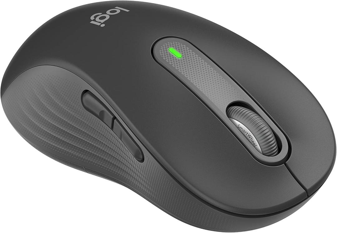 Logitech Wireless Mouse Signature M650 L Full Size - Large Hands, 2-Year Battery, Silent Clicks, Customizable Buttons, Bluetooth, PC/Mac/Chromebook - Graphite, Left-Handed, Large