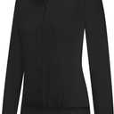Tapata Womens Bodysuit Blouse Button Down One-Piece Long Sleeve Solid Office Work Shirt Casual Tops (Medium, Black)