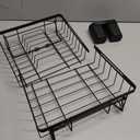 iSPECLE Expandable in Sink Dish Drying Rack - Adjustable Capacity Over The Sink Dish Drainer Drying Rack for Kitchen, 12.4"-17.1" L x 12.8" W, Black