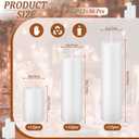 White Pillar Candles Bulk Set of 36Hurricane Candles3 Different Lengths 2 x 3/6/8 Inch (12 Each)Dripless Unscented SmokelessGives You a Better Atmosphere When Organizing an Event Party.