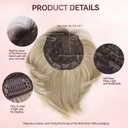 LEEONS Hair Toppers for Women with Bangs Short Bob Synthetic Pieces for Thinning Hair Side Part (Blonde Mixed Light Blonde and Dark Brown Root)
