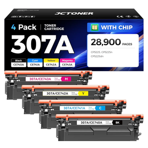 307A Toner Cartridge Set 4-Pack with chip High Yield Replacement for HP 307A CE740A CE741A CE742A CE743A Compatible for HP Color LaserJet Professional CP5225 CP5225n CP5225dn Printer Ink Black Magenta