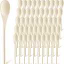 50 Pcs 10 Inch Wooden Spoons Bulk for Cooking Handle Long Wooden Spoons Stirring Spoons Oval Wood Mixing Spoons for Baking Mixing Serving Stirring Cooking Tasting Crafts