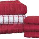 Ritz Premium Kitchen Towel and Dish Cloth Value Set: Highly Absorbent, Super Soft, Long-Lasting, 100% Cotton Checked and Solid Hand Towels, Tea Towels, Bar Towels - 6 Pack, Paprika