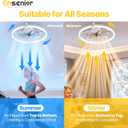 Ensenior Ceiling Fans with Lights and Remote, 24'' Low Profile Ceiling Fan Flush Mount, APP Control, 6 Speed, 3CCT, Quiet Reversible DC Motor, Dimmable Modern Ceiling Fan with Light for Bedroom-White