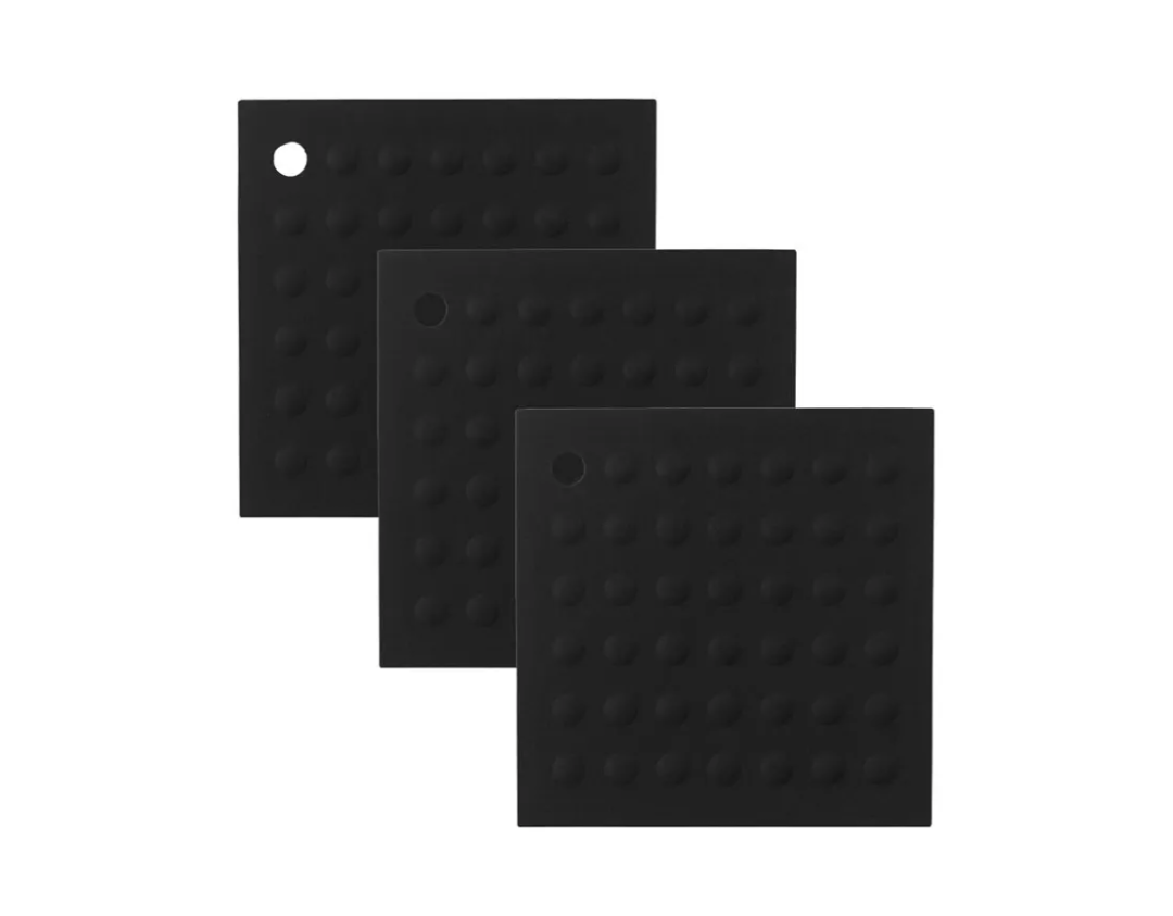 Lamson Original Hotspot Pot Holder/Trivet 3-Pack, Black
