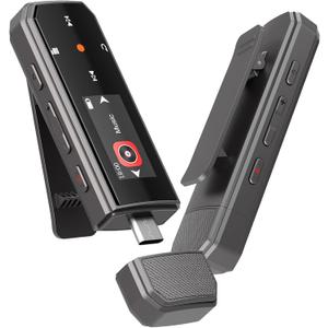 RUIZU 64GB Type-C USB MP3 Player with Bluetooth 5.3, Clip Portable Music Player with FM Radio, Voice Recorder, Pedometer for Sport, Digital Audio Shuffle A-B Repeat, Support Mobile Phone File Transfer