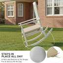 Outdoor Chair Cushions, Fade-Resistant & Water-Resistant, D Shaped Patio Furniture Seat Chair Pads Replacement with Ties, Non-Slip Bottom, Removable Cover, Set of 4, 18.5 x 16 Inch, Natural