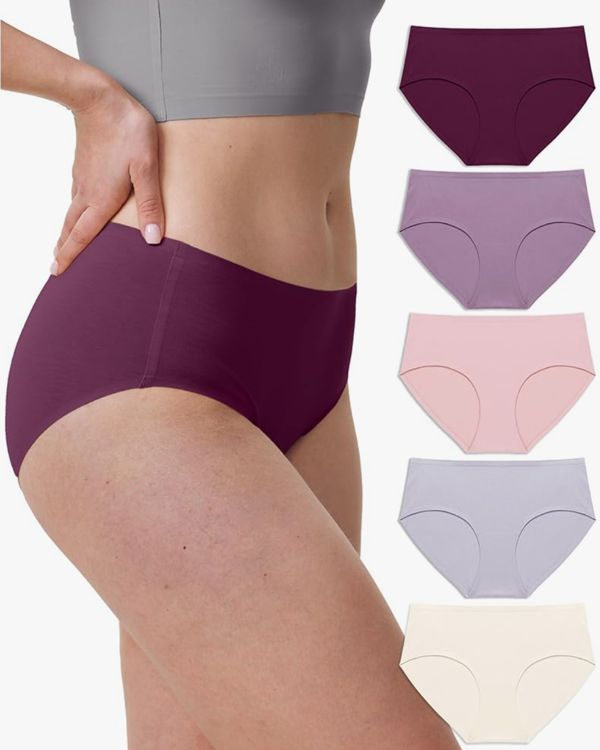 Neione Women's Cotton Underwear No Show Hipster Panties with Seamless Look No Panty Lines Size L