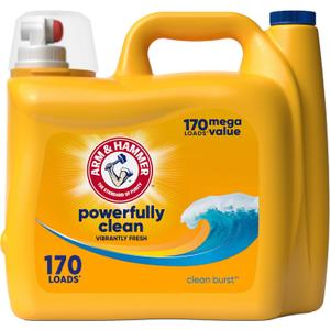 ARM & HAMMER Liquid Laundry Detergent, Clean Burst Fresh, 170 fl oz, 170 Loads