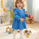 Mioglrie Baby Girl Dress Toddler Girls' Dresses 3 6 9 12 18 24 Months 2t 3t Girls Clothes Fall Winter Outfits (Blue)