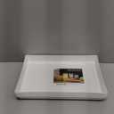 US Acrylic White Plastic Serving Trays (Set of 4) 15 x 10 | Large Unbreakable Reusable Rectangular Party Platters | Serve Appetizers, Fruit, Veggies, & Desserts | BPA-Free & Made in USA