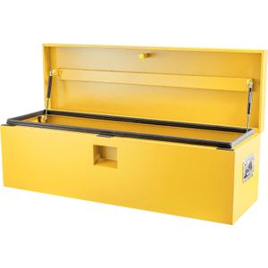 Industrial Steel Truck Tool Box w/Gas-Shock Lid, Pry-Resistant Security & Weatherproofing Toolbox Organizer Chest Fits Pickup, Truck Bed, RV, Trailer