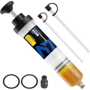 ExtreSpo 500CC Fluid Extractor, Fluid Syringe Pump, Oil Extractor for Cars Ships Engines Lawn Mowers Fluid Extraction and Filling, with 2 Transparent Hose