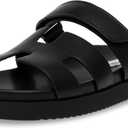 Steve Madden Women's Mayven Slide Sandal (8, Black Leather)