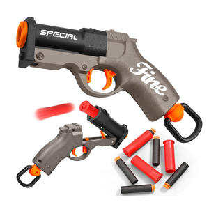 YUCCKYOU Shell ejecting Pistol Soft Bullet Toy Gun Cheap Cool Stuff Realistic Look Real Hand Guns Stress Shot Dart Fake Shooting Game for Adult Under 10 Dollar Gifts for Age 14 Years Old (Gray)