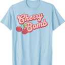 Cherry Bomb Retro Script Apparel T-Shirt, S