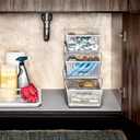 madesmart 2 Tier Organizer, Under Cabinet Storage with Pull Out Sliding Drawers, for Cleaning Supplies, Pantry, Undersink, Sponges, Bottles & Bath, Pull Out Baskets, Frost 2 PACK