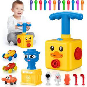 Balloon Car Toy Pump Set for Kids  Ideal Holiday Gift Toy Power Launcher, Balloon Launcher Toys for Kids (Yellow Duck)