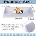 6 x Geelin 2 Pack 26" x 13.5" Corrugated Plastic Cage Liners Base 1 x 2 Panel Size Guinea Pig Cage Liner for Guinea Pigs Hedgehogs Rabbits Applied with C&C Cages, White