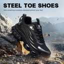 Hogent Steel Toe Shoes for Men Women, Ultra Lightweight Premium Comfortable Work Sneakers, Puncture Proof Air Cushioned AllDay Wear Safety Toe Shoes for Industrial Construction Warehouse Factory Work, Size: 9