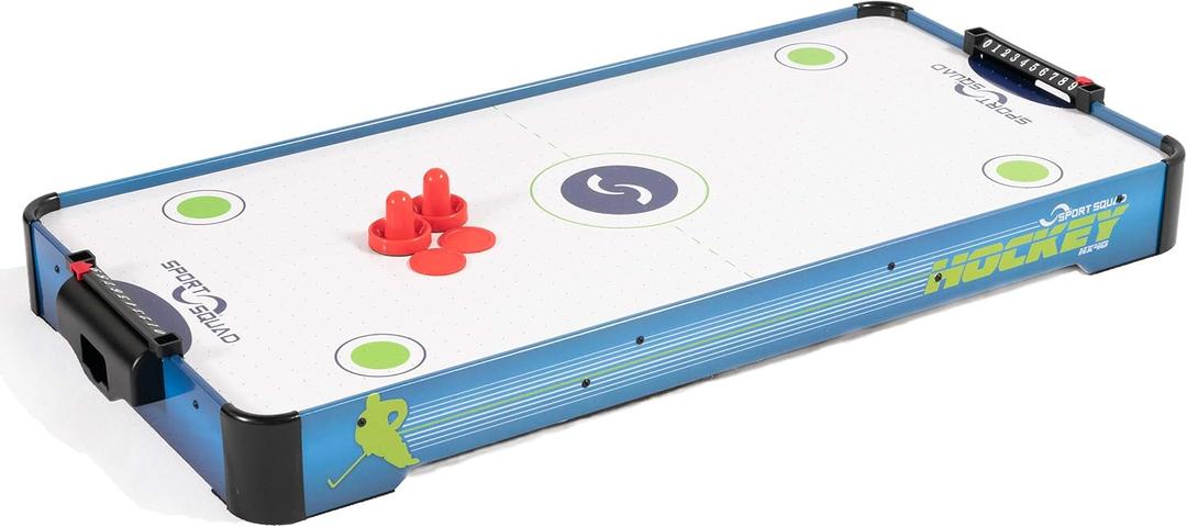 Sport Squad HX40 40 inch Table Top Air Hockey Table for Kids and Adults - Electric Motor Fan - Includes 2 Pushers and 2 Air Hockey Pucks - Great for Playing on The Floor, Tabletop, or Dorm Room
