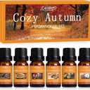 SALUBRITO Fall Fragrance Oils Set, Autumn Essential Oil for Diffuser, Candle Making, Aromatherapy Oils Gift - Cinnamon, Pumpkin Spice, Vanilla, Snickerdoodle, Spiced Cider, Nutmeg, 6x10ml
