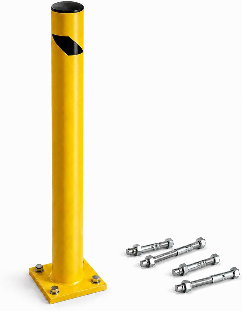 Crowd Control Warehouse Trafford 42-Inch Steel Bollard, Yellow