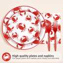 200Pcs Crab Party Decorations Crab Boil Plates and Napkins Red Crabs Summer Seafood Boil Disposable Tableware Sets for BBQ Picnic Cookout Gathering Carnival Birthday Party Supplies Serves 50