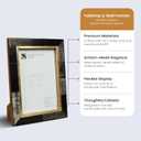 Handicrafts Home Horn Inlay Shagrin Picture Frame Black Brown Engraved Art Carved Picture Frame for Portaretratos, Vintage Farmhouse Photo Frame for Family Pictures, Brown - 5x7