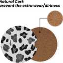 GACCAP Car Coasters for Cup Holders, 2 Pack Absorbent Ceramics Anti Slip Universal 2.56 Inch Car Cup Coaster for Women Men, Car Interior Accessories - Black Grey Leopard Cheetah Print