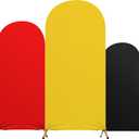 Tingjoo Birthday Party Decoration, Set of 3 Theme Print Arch Cover Spandex Fitted Wedding Arch Stand Covers for Birthday Party, 4ft, 5ft, 6ft(Red,Black,Yellow)