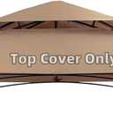 5' x 8' Grill Gazebo Replacement Canopy Roof,Waterproof Double Tiered Shelter BBQ Canopy Top for Model L-GG001PST-F