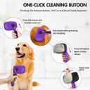 YOYUPETA Dog Brush Kit - Self-Cleaning Slicker Brush with Bath Brush & Undercoat Rake | Deshedding Tools for Large - Small Dogs & Cats, Professional 3-in-1 Pet Grooming Set for Heavy Shedding, Purple