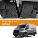 Custom Fit TPE All Weather Floor Mats Liner for 2020-2025 2026 Ford Transit 150/250/350 Accessories (No Transit Connect) (for 2020-2026 Ford Transit 2 Pcs)
