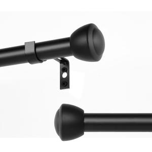 Black Curtain Rods for Windows 120 to 170 - Heavy Duty Drapery Rods with Adjustable Rods and Ball Finials - Ideal Room Divider and Outdoor Rod,32"-168"