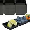Restaurantware 7.5 x 2.5 Inch Sauce Trays 20 Disposable Divided Serving Plates - Lids Sold Separately Disposable Black Plastic 3 Compartment Serving Dishes For Condiments Appetizers Or Snacks