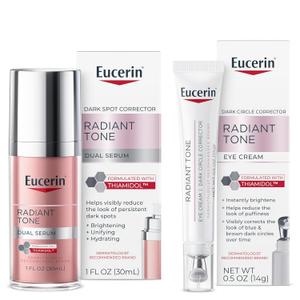 Eucerin Radiant Tone Dual Serum Dark Spot Corrector, Dark Spot Serum with Thiamidol and Hyaluronic Acid+ Eye Cream Dark Circle Corrector, Eye Brightening Cream with Thiamidol and Hyaluronic Acid