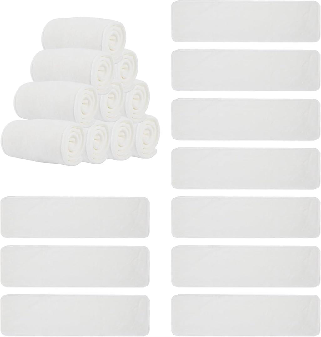 10 Pack Reusable Adult Cloth Diaper Inserts - 4-Layer Ultra Absorbent Microfiber Liners for Overnight Protection, Comfort & Confidence - Washable Cloth Diaper Inserts for Adults Elderly Women