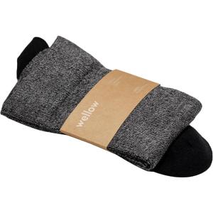 Wellow Premium Socks (Compression Socks - Regular) for Men & Women, Made with Viscose from Bamboo, Knee High, 18-25 mmHg (Large, Black Twist)