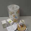 Kids Table Lamp-Night Light for Boys Room,3-Color LED Desk Lamp with Baby Elephant Zebra Giraffe Tiger Pattern Bedside Lamp Safari Animal Lampshade and Wood Base for Living Nursery Child Room Study