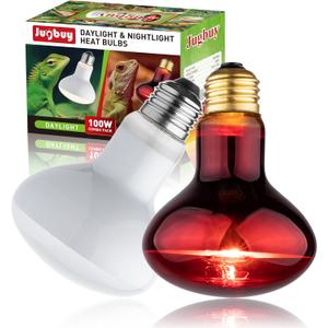 Heat lamp Bulbs Day & Night Combo, 100 Watt UVA Daylight Basking Spot Light and Red Infrared Heating Light for Bearded Dragon, Turtle, Lizard, Snake, Tortoise, Chameleon, Amphibians - 2 Pack