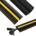 Floor Cord Cover 20ft Heavy Duty Pvc Floor Cable Protector Electric Cord Hider Cable Management Floor Strip Extension Cord Covers Cable Raceway For Wires On Floor Inner Channel 1.36" w x 0.43" h