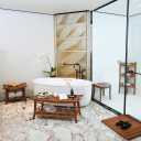 Cambridge Casual Superior Indonesian Teak Non-Slip Wood Bath Shower Mat, Natural Brown, 30" x 24"